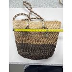 Bohemian Woven Straw Tote Bag Brown Ombre Beach Bag Resort Vacation Coastal Photo 7