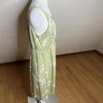 3/$30 Aloha Hut Hawaii Dress Womens Large Green Leaf Print V Neck Sleeveless Photo 4