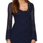 Lilly Pulitzer Size XS Athena Crochet True Navy Cotton Knit Sweater Dress #P2-7 Photo 0