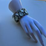 Vintage Italian Bracelet Large clear Blue Multiple Crystals Stones Quality Sz 7” Photo 2