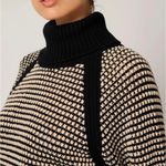 Cleobella womens Madison Knit Sweater Black/Ivory size Small Cotton Turtleneck Photo 1