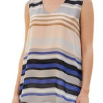 CAbi  Multicolor Underline Horizon Stripe  Sleeveless V-Neck Top‎  EUC M Photo 0