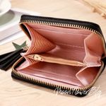 Black Heart Print Zip Top Wallet Photo 1