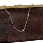Etra vintage brown leather crocodile pattern pocketbook/ clutch. Photo 0