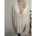Armani Exchange AX  Linen Top For Women V Neck Long Sleeves Collared Sz 2XL White Photo 1