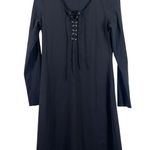 Pink Blush Dress Womens L Gray Long Sleeve Lace Up Knee Length Casual Minimalist Photo 0