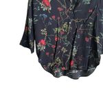 ZARA  Women Top S Navy Floral Popover Whimsigoth Cottagecore Gardencore Travel‎ Photo 7