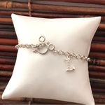 Disney initial Charm L toggle bracelet silver tone Photo 0