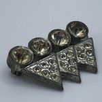 Vintage Antique Art Deco Small Silver and Rhinestone Brooch Photo 1