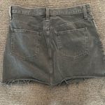Madewell Rigid Denim A-Line Buttoned Mini Denim Skirt Size 31 Raw Hem Grey Photo 3