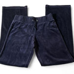 Y2K NY & Company Navy Blue Velour Lounge Pants Size S Tall Drawstring Waist Photo 0