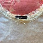 Brandy Melville white lace trim eyelet pointelle bow camisole tank top Photo 7
