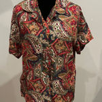 Handmade Paisley Print women’s button front Shirt  medium Photo 0