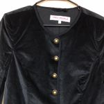 Free People Women’s Black Velour Bronze-Colored Buttons Blazer Chore Jacket Photo 1