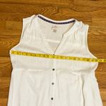 Knox Rose  Womens XL White Sleeveless Button V-neck Babydoll
Shirt Dress Bohemian Photo 3