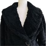 Live a Little LAL Black Faux Fur Teddy Shawl Collar Pockets Jacket Coat Size Large NEW Photo 2