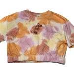 Disney Parks Minnie Mouse Womens L Tie Dye Crop Short Sleeve Sweatshirt Photo 0