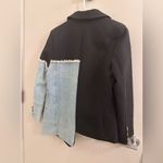Designer Handmade Deconstructed Black and Denim Blazer Photo 1