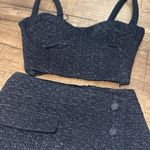 Bershka NEW  shimmery black corset bustier wrap skirt set Photo 3