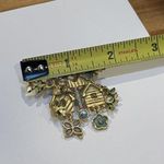 Signed KC Birdhouse Brooch Pin Gold Tone / Pastel Enamel & Rhinestone Photo 6