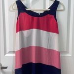 EXPRESS  Colorblock Sleeveless Top - Navy, Pink, White Size Large Photo 0