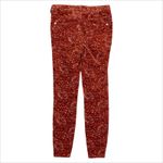 Anthropologie Pilcro High Rise Button Fly Skinny Corduroy Pants Orange Motif 26 Photo 2