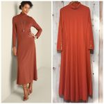 Soft Surroundings Maxi Dress Large Jackie Jersey Knit Turtleneck Boho Peasant Photo 1
