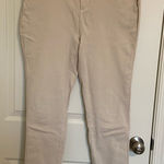 Lands' End Lands’ End women’s cream beige tan high rise straight denim jeans size 14 Photo 0