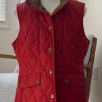 Eddie Bauer : Red Quilted Vest with Button Closure Photo 0