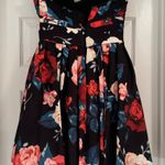 Short Floral Semi Formal Dress with Navy Blue Background Multiple Size M Photo 1