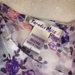 Paradise Miss Paradis Miss Purple Floral Mini Dress Lace Adjustable Spaghetti Straps Large Photo 2