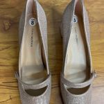 Isaac Mizrahi Live Heel Mary Jane Size 8 Block Heels Rose Gold Glitter Shoes NEW Photo 3