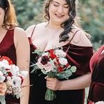 Revelry Riley Convertible Velvet Dress gown rust off shoulder maxi fit flare Orange Size 14 Photo 10