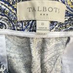 Talbots Womens Size 8  Paisley Blue Dress Capri Crop Stretch Cotton Elastic Waist Photo 5