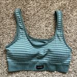 Lucky Brand  Teal Striped Sports Bra Size XL Photo 0