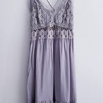 Pink Lily Strappy Adella Ruffle Mini Dress Gray Size M Photo 0