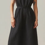 American Giant Women's Linen Tie Dress Size S Made In USA Black Photo 0