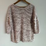 Pure Jill Women's Knit‎ Sweater Beige Brown Striped 3/4 Sleeve Pullover Tan Size L Photo 0