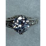 DQ CZ 8.44mm Cubic Zirconia High Setting Sterling Silver CZ accents SZ 11 Ring Photo 4