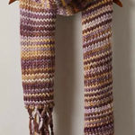 Free People  All Mine Woven Scarf NWT Purple and Yellow Photo 0