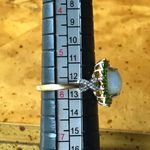 Natural Ethiopian Opal Chrome Diopside Sterling Silver Halo Ring Size 5.75 White Photo 6