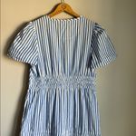 Quince 100% Organic Cotton Poplin Tiered Maxi Dress Large Blue Photo 10