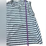 ALC Frank A.L.C. hannover open twist back Striped Black and White Tank Top 100% Linen S Photo 3