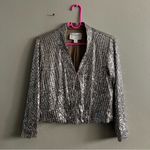Anthropologie Women's Mare Mare Taupe Silver Sequin Open Jacket XXS Petite Photo 1