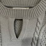 Ellison  Gray Cable Knit Wide Sleeve Sweater Photo 3