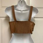 ZARA Tops  Caramel Faux Leather Cut Out Top Photo 8