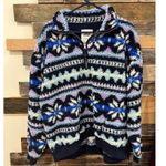 Aerie  Hometown Holiday Quarter Zip Sweatshirt Blue Fleece Size M/L Photo 1