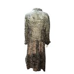 Trio New York Size 14 Black White Zebra Print Silk Shirt Dress Sheer Long Sleeve Photo 4