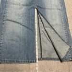 NY Jeans Y2K Long Maxi Denim Blue Straight Skirt Front Slit 16 Photo 2