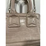 ZARA Faux Croc Embossed Beige Crossbody Top Handle bag Small Photo 4